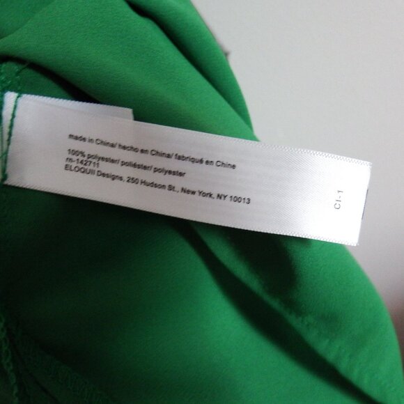 NWT Eloquii Green Womens Asymmetrical Sleeve Top 16 - Picture 4 of 4